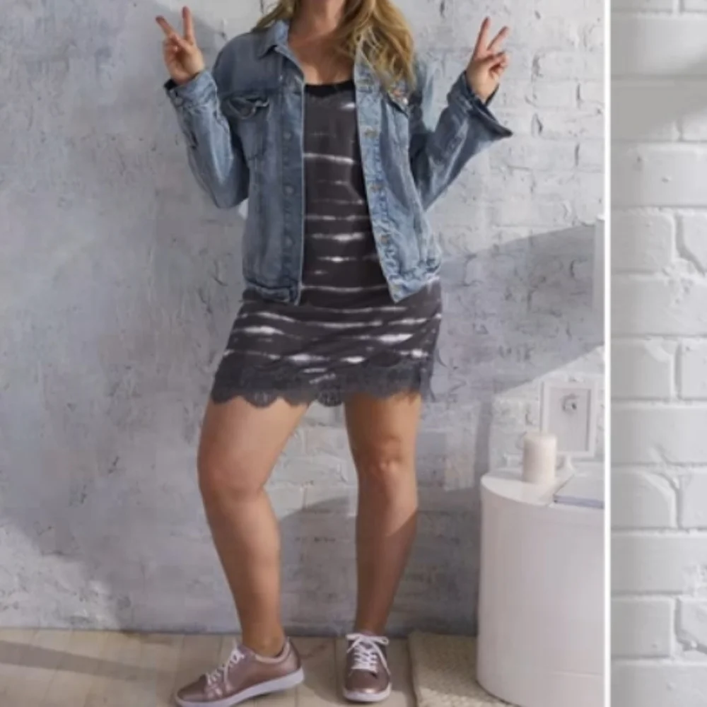 Aerie Gray Tie-Dye Slip Dress - Picture 2 of 16